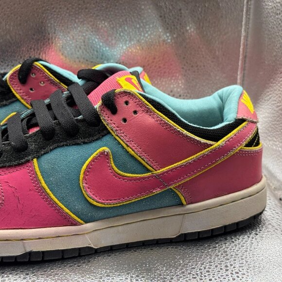 Size 9.5‎ Nike Dunk SB Low Pacman Mens Pink Blue Athletic Sneakers 313170-461 - Picture 6 of 12